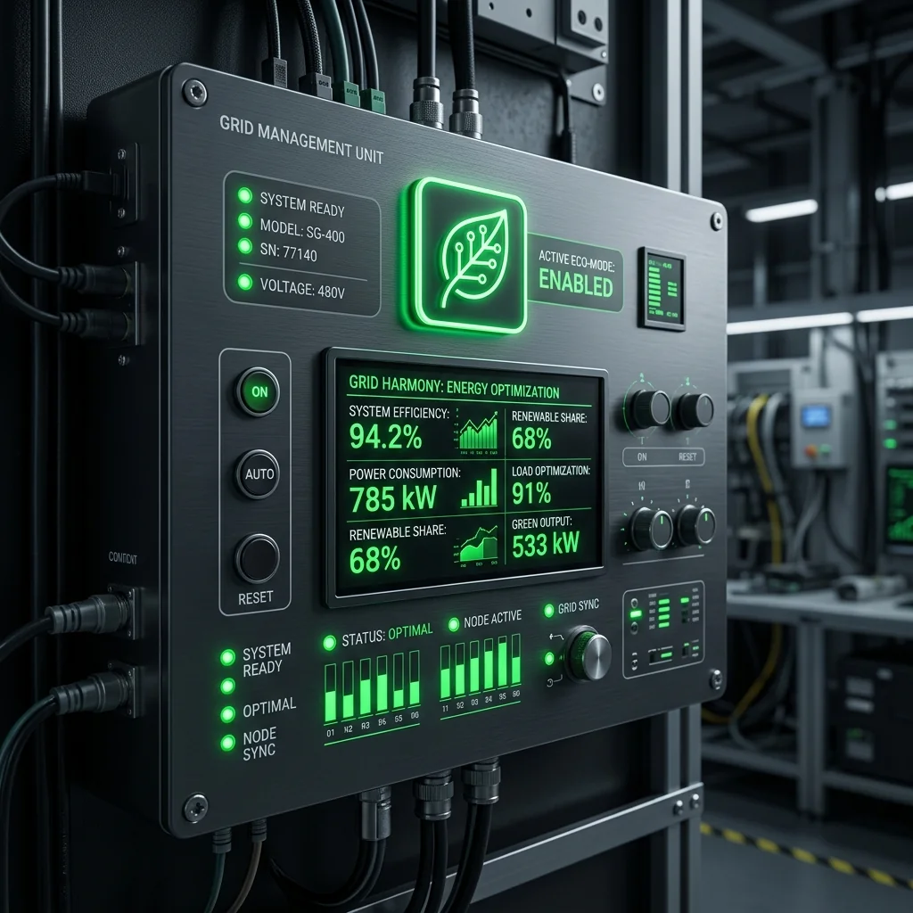 Smart electrical grid management panel in an industrial control room